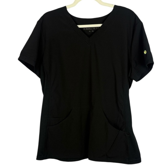 Scrubletics Black V-Neck Short Sleeve Scrub XL - Picture 1 of 10